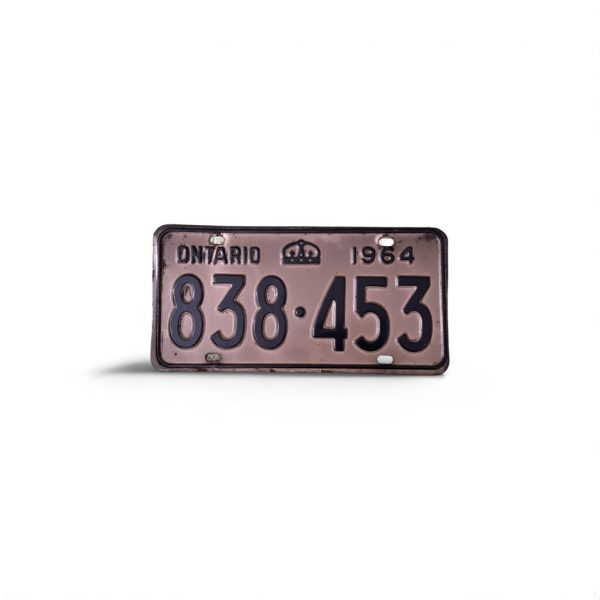1964 ONTARIO LICENSE PLATE 838 453