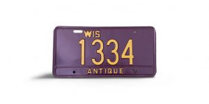 WISCONSIN LICENSE PLATE 1334 ANTIQUE
