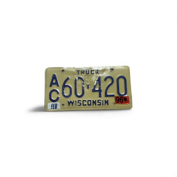 1996 WISCONSIN LICENSE PLATE 60 420 TRUCK