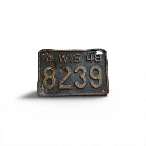 1948 WISCONSIN MOTORCYCLE LICENSE PLATE RARE 8239
