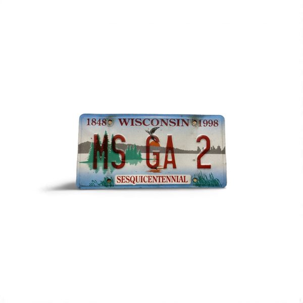 1998 WISCONSIN VANITY LICENSE PLATE MS GA 2  SESQUICENTENNIAL