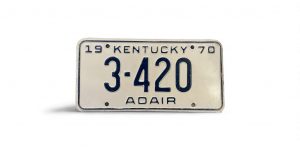 1970 KENTUCKY 3 420 LICENSE PLATE