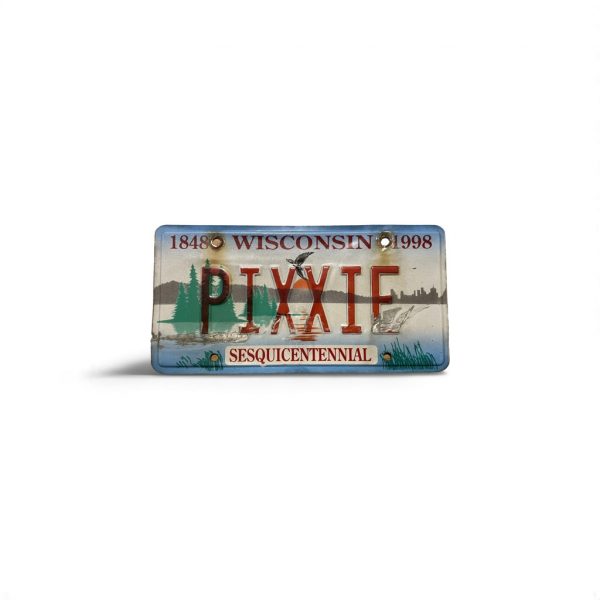 1998 WISCONSIN VANITY LICENSE PLATE PIXXIE PIXIE