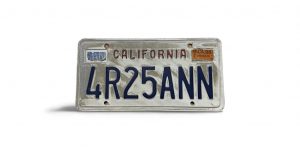 1998 CALIFORNIA LICENSE PLATE VANITY 4R25 ANN 25TH ANNIVERSARY