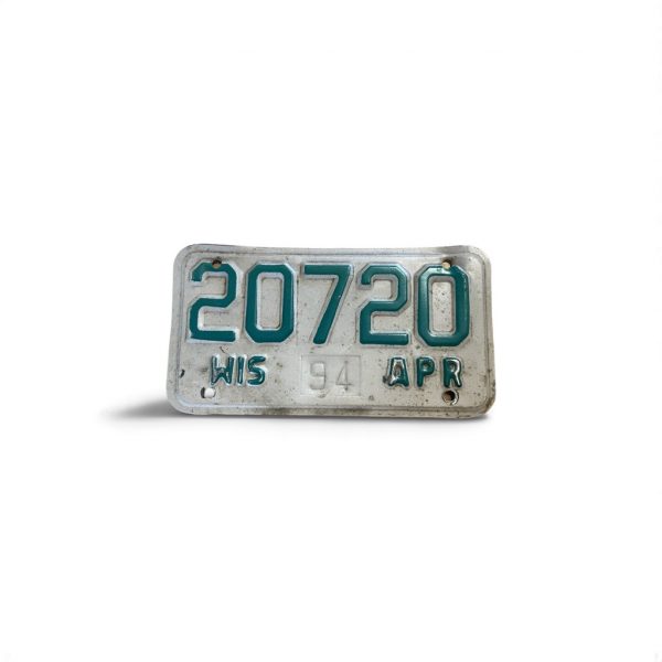 1994 WISCONSIN MOTORCYCLE LICENSE PLATE 20720