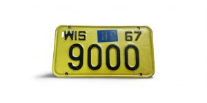 1967 WISCONSIN MOTORCYCLKE LICENSE PLATE 9000