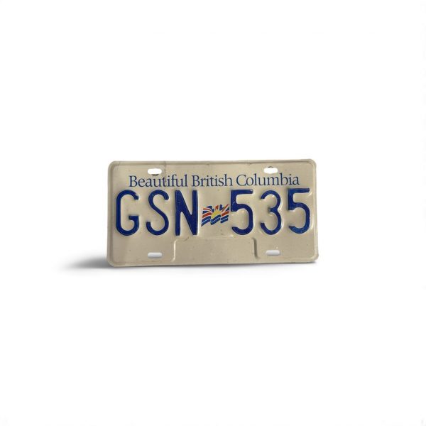 BRITISH COLUMBIA LICENSE PLATE GSN 535