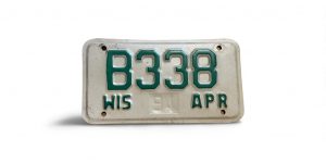 1994 WISCONSIN MOTORCYCLE LICENSE PLATE B338