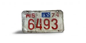 1974 WISCONSIN MOTORCYCLE LICENSE PLATE 6493