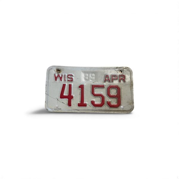 1979 WISCONSIN MOTORCYCLE LICENSE PLATE 4159 LOW NUMBER