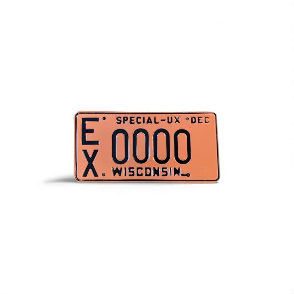 1980 WISCONSIN SPECIAL UX EX 0000 SAMPLE LICENSE PLATE RARE
