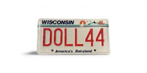 WISCONSIN VANITY LICENSE PLATE DOLL 44