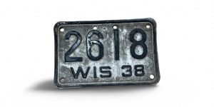 1938 WISCONSIN MOTORCYCLE LICENSE PLATE RARE 2618