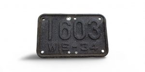 1934 WISCONSIN MOTORCYCLE LICENSE PLATE RARE 1603