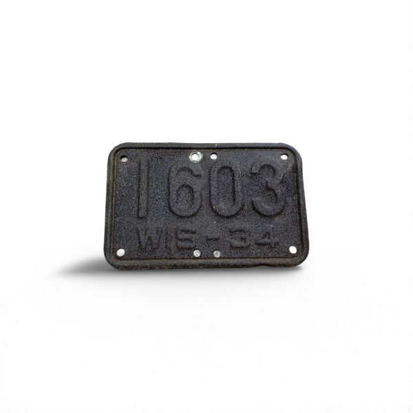 1934 WISCONSIN MOTORCYCLE LICENSE PLATE RARE 1603
