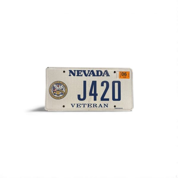 2006 NEVADA LICENSE PLATE J 420 VETERAN ARMY