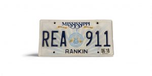 2018 MISSISSIPPI REAL 911 LICENSE PLATE