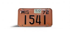 1972 WISCONSIN MOTORCYCLE LICENSE PLATE 1541 LOW NUMBER
