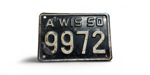 1950 WISCONSIN MOTORCYCLE LICENSE PLATE RARE 9972