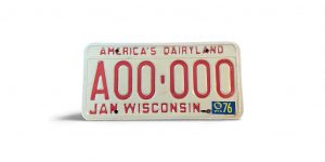 1976 WISCONSIN SAMPLE LICENSE PLATE A00-000 AMERICA'S DAIRYLAND