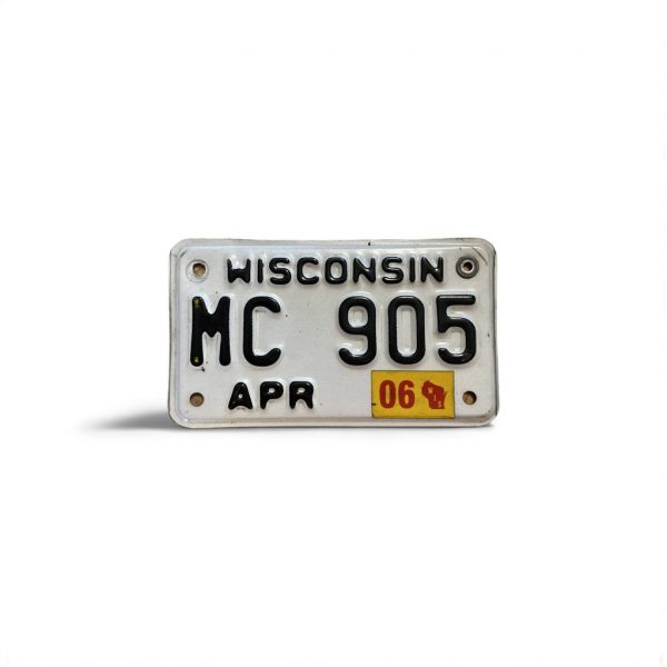 2006 WISCONSIN MOTORCYCLE LICENSE PLATE MC 905