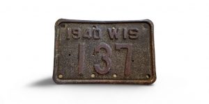 1938 WISCONSIN MOTORCYCLE LICENSE PLATE RARE 137 LOW NUMBER 3-DIGIT