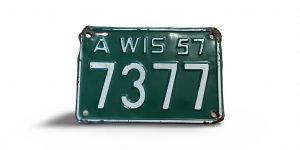 1957 WISCONSIN MOTORCYCLE LICENSE PLATE RARE 7377