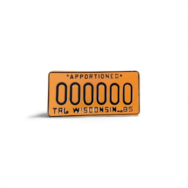 1985 WISCONSIN SAMPLE APPORTIONED LICENSE PLATE 000000 TRAILER RARE