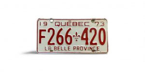 1973 QUEBEC LA BELLE PROVINCE 266 420 LICENSE PLATE