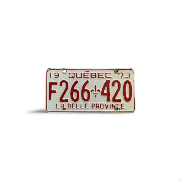 1973 QUEBEC LA BELLE PROVINCE 266 420 LICENSE PLATE