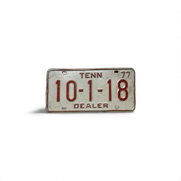 1977 TENNESSEE LICENSE PLATE VANITY 10 1 18 DEALER BIRTHDATE