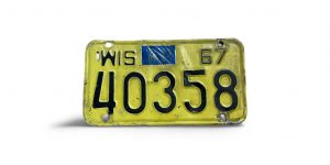 1967 WISCONSIN MOTORCYCLE LCIENSE PLATE 40358
