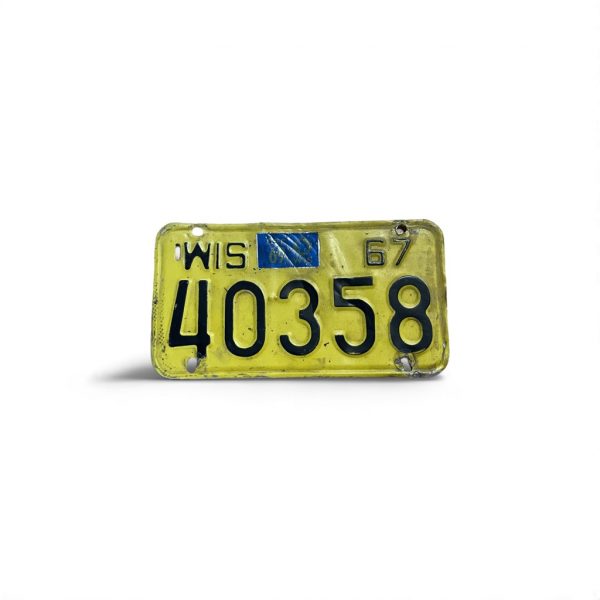 1967 WISCONSIN MOTORCYCLE LCIENSE PLATE 40358