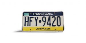 2017 PENNSYLVANIA LICENSE PLATE HFY 9420 420