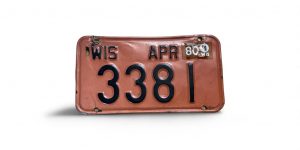 1980 WISCONSIN MOTORCYCLE LICENSE PLATE 3381 LOW NUMER
