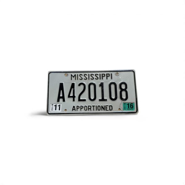 2016 MISSISSIPPI LICENSE PLATE APPORTIONED A420108 420