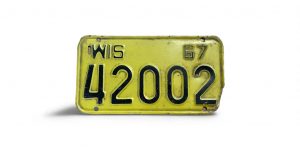 1967 WISCONSIN MOTORCYCLE LICENSE PLATE 42002 420