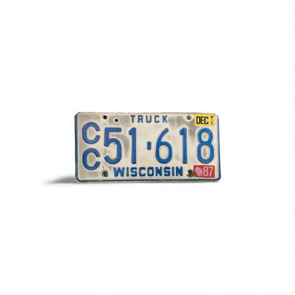 1987 WISCONSIN LICENSE PLATE TRUCK 51 618