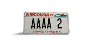 2005 WISCONSIN VANITY LICENSE PLATE STIOCKERED AAAA 2