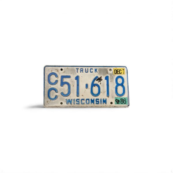 1986 WISCONSIN LICENSE PLATE TRUCK 51 618