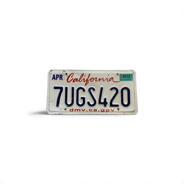 2022 CALIFORNIA LICENSE PLATE 7UGS420 420
