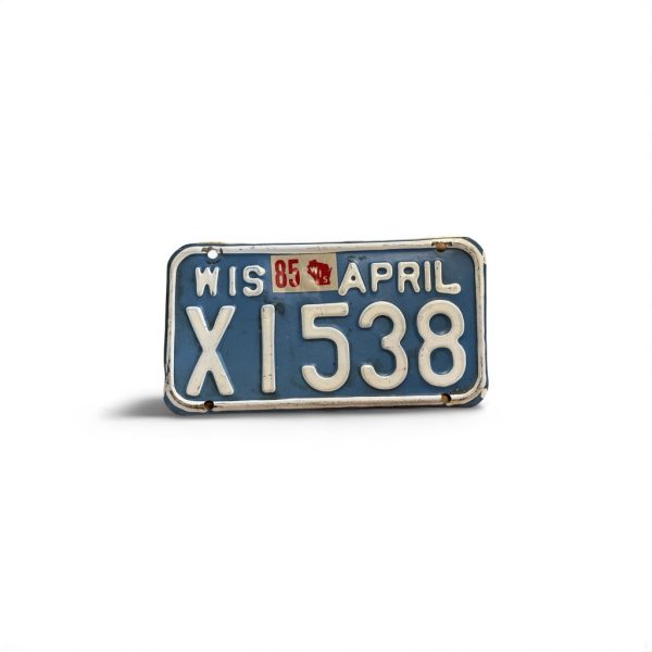 1985 WISCONSIN MOTORCYCLE LICENSE PLATE X1538