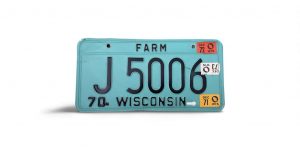 1971 WISCONSIN LICENSE PLATE J 5006 FARM