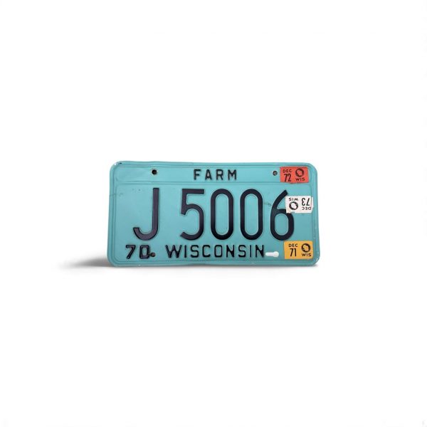 1971 WISCONSIN LICENSE PLATE J 5006 FARM