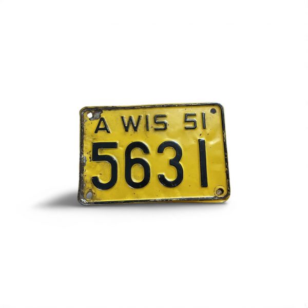 1951 WISCONSIN MOTORCYCLE LICENSE PLATE RARE 5631