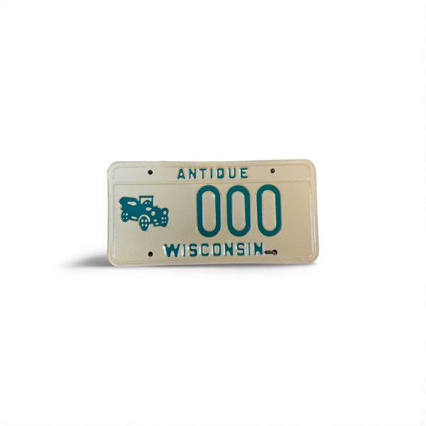 WISCONSIN ANTIQUE SAMPLE LICENSE PLATE RARE 000