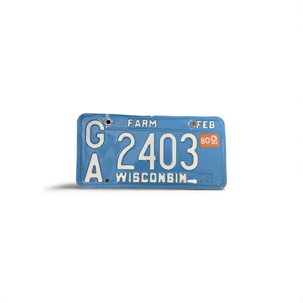 1980 WISCONSIN FARM LICENSE PLATE 2403