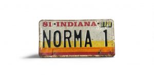 1981 INDIANA LICENSE PLATE NORMA 1 VANITY