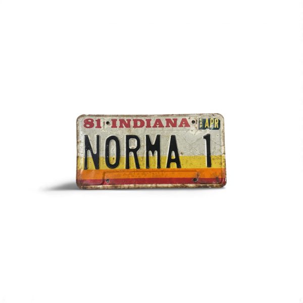 1981 INDIANA LICENSE PLATE NORMA 1 VANITY