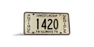 1978 ILLINOIS ANTIQUE VEHICLE LICENSE PLATE 1 420